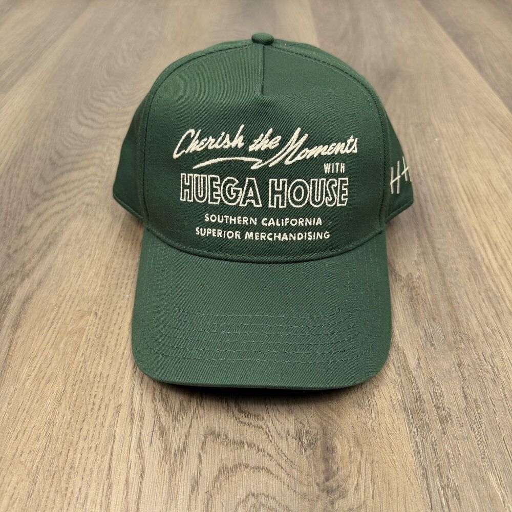 Huega House Hat Cap Fitted One Size Green Cherish The Moments Twill Mens